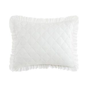 Armoire Collection White Coquette Standard Quilted Sham 100% Polyester 20 x 26